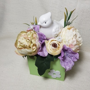 Tavaszi asztaldísz - otthon & életmód - virágdekoráció - virágdíszek - asztali virágdísz - Meska.hu