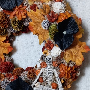 Csontvázas Halloween kopogtató - otthon & életmód - dekoráció - ajtó- és ablak dekoráció - ajtódísz & kopogtató - Meska.hu