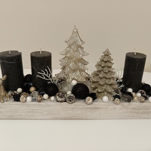 Adventi asztaldísz, Karácsony, Adventi díszek, Adventi asztaldísz, Virágkötés, MESKA
