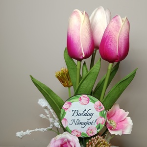 Nőnapi ajándék, Otthon & Életmód, Dekoráció, Asztal és polc dekoráció, Asztaldísz, Virágkötés, MESKA