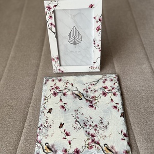 Kínálótál és képkeret szett, Otthon & Életmód, Dekoráció, Kép & Falikép, Képkeret, Decoupage, transzfer és szalvétatechnika, Festett tárgyak, MESKA