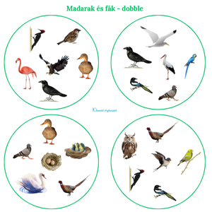 Madarak és fák témájú memóriakártya és dobble - játék & sport - készségfejlesztő és logikai játék - memória játékok - Meska.hu