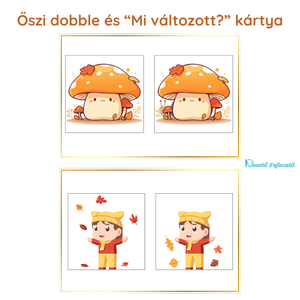 Őszi témájú dobble és Mi változott? kártyacsomag - játék & sport - készségfejlesztő és logikai játék - oktató játékok - Meska.hu