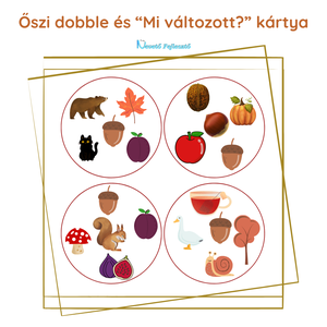 Őszi témájú dobble és Mi változott? kártyacsomag - játék & sport - készségfejlesztő és logikai játék - oktató játékok - Meska.hu