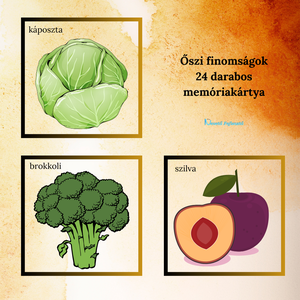 Őszi finomságok kártyacsomag - játék & sport - készségfejlesztő és logikai játék - oktató játékok - Meska.hu
