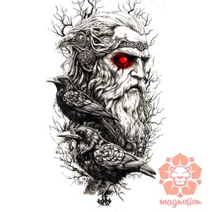 Odin tetoválás v3 férfi póló - ruha & divat - férfi ruha - póló - Meska.hu
