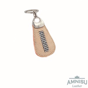 Rosegold mintás velúr csepp alakú swarovski köves bőr kulcstartó H2013 - Meska.hu