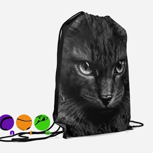 Egyedi készîtésű fekete cica mintás vízhatlan Gym bag ,tornazsák!, Táska & Tok, Hátizsák, Tornazsák, Gymbag, Hímzés, Varrás, MESKA
