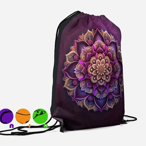 Egyedi készîtésű lila mandala mintás vízhatlan Gym bag ,tornazsák!, Táska & Tok, Hátizsák, Tornazsák, Gymbag, Hímzés, Varrás, MESKA