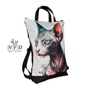 Egyedi kész�tésű három az egyben Szfinx válltáska-hátizsák vizhatlan anyagból. - táska & tok - variálható táska - Meska.hu