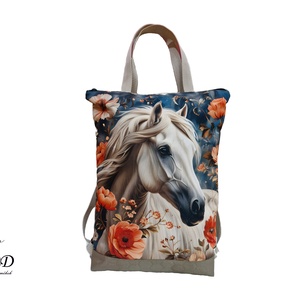 Egyedi kész�tésű három az egyben Ló mintás válltáska-hátizsák vízhatlan anyagból., Táska & Tok, Variálható táska, Varrás, MESKA