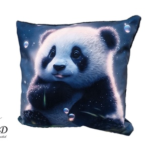 Gyönyörű egyedi dekorpárna panda mintával!(csak huzat!), Otthon & Életmód, Lakástextil, Párna & Párnahuzat, Díszpárna (belsővel együtt), Csomózás, Varrás, MESKA