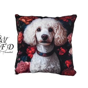 Gyönyörű egyedi dekorpárna uszkár mintával!(csak huzat!), Otthon & Életmód, Lakástextil, Párna & Párnahuzat, Díszpárna (belsővel együtt), Csomózás, Varrás, MESKA