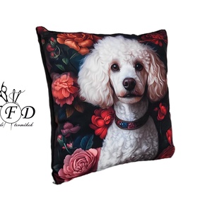 Gyönyörű egyedi dekorpárna uszkár mintával!(csak huzat!) - otthon & életmód - lakástextil - párna & párnahuzat - díszpárna (belsővel együtt) - Meska.hu