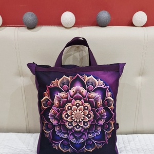 Hátizsák-kézitáska mandala lila mintával!l , Táska & Tok, Hátizsák, Roll top hátizsák, Varrás, MESKA