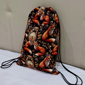 Róka mintás GYM bag, tornazsák vízhatlan anyagból! - táska & tok - hátizsák - tornazsák, gymbag - Meska.hu