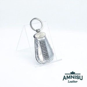 Ezüst krokkómintás csepp alakú kristály köves kulcstartó H1002OK - táska & tok - kulcstartó & táskadísz - kulcstartó - Meska.hu