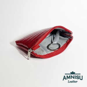 Piros lakk krokkómintás egy cipzáras kulcstartó A5008 - táska & tok - kulcstartó & táskadísz - kulcstartó - Meska.hu