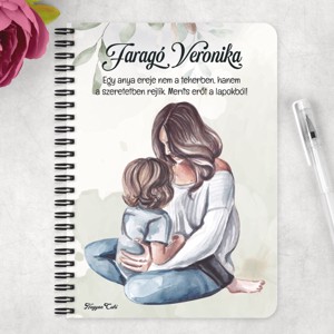 Személyre szabható - Anya és Fia mintás A6-os füzet - otthon & életmód - papír, írószer - jegyzetfüzet & napló - Meska.hu