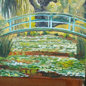 Japán híd (Monet után) - művészet - festmény - akril - Meska.hu