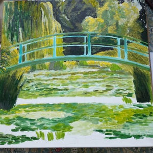 Japán híd (Monet után) - művészet - festmény - akril - Meska.hu