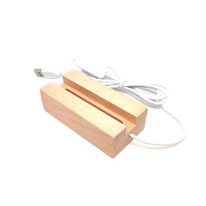 Fa talpas fehér LED világító talp ásványokhoz 10x5 cm USB csatlakozással, Kellékek & szerszámok, Ásvány alapanyag, Ásvány lámpa, , MESKA