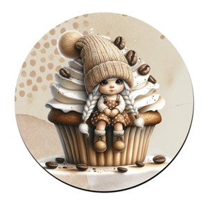 Muffin kávés manó lány mintás bögre alátét, Otthon & Életmód, Konyhafelszerelés, tálalás, Tálalás, Tányér- és poháralátét, , MESKA