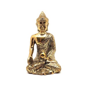 Réz figura Buddha tanító arany 9x5,5cm - Meska.hu