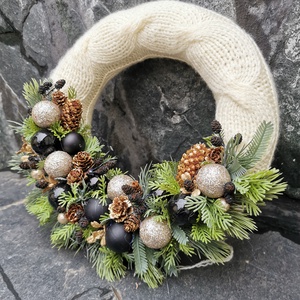Karácsonyi ajtódísz, karácsonyi kopogtató  - karácsony - adventi díszek - adventi ajtódísz - Meska.hu