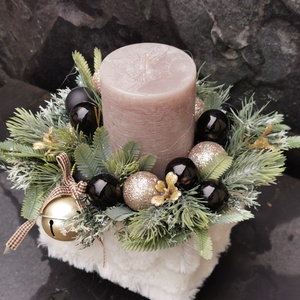 Karácsonyi box rusztikus gyertyával - karácsony - adventi díszek - adventi asztaldísz - Meska.hu