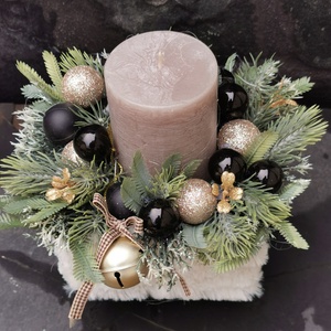 Karácsonyi box rusztikus gyertyával - karácsony - adventi díszek - adventi asztaldísz - Meska.hu