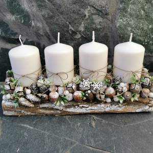 Karácsonyi asztaldísz, advent gyertyás asztaldísz  - Meska.hu