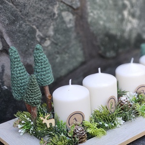 Karácsonyi Asztaldísz,  adventi gyertyás dísz - Meska.hu