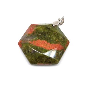 Hexagon medál Unakit 3cm, Ékszer, Nyaklánc, Medál, , MESKA