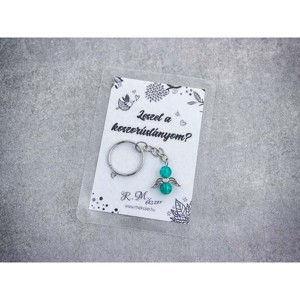 Leszel a koszorúslányom pávakék angyal medálos kulcstartó, Esküvő, Meghívó & Kártya, Tanú felkérő, , MESKA