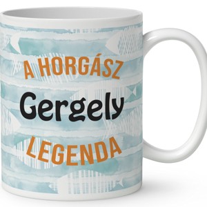 Névvel kérhető - Gombás horgász manó mintás bögre - otthon & életmód - konyhafelszerelés, tálalás - tálalás - bögre & csésze - Meska.hu