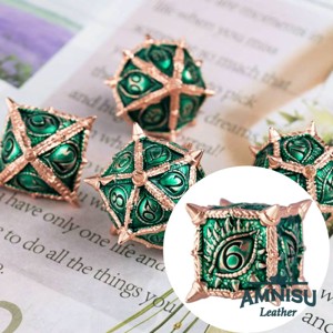 Zöld - rosegold sárkányszemes fém kockaszett - játék & sport - szerepjáték - Meska.hu
