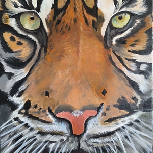 Tigris festmény, Művészet, Festmény, Olajfestmény, Festészet, MESKA