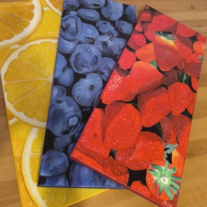 Gyümölcsök festmény sorozat - művészet - festmény - olajfestmény - Meska.hu