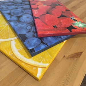 Gyümölcsök festmény sorozat - művészet - festmény - olajfestmény - Meska.hu