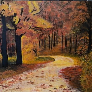 Őszi tájkép festmény - művészet - festmény - akril - Meska.hu