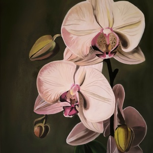 Lepke orchidea festmény - Meska.hu