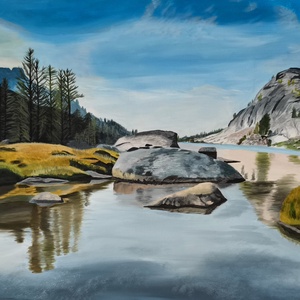 Panoráma tájkép festmény - művészet - festmény - akril - Meska.hu