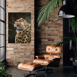 A Vadon Tekintete � Kézzel festett, nagyméretű leopárd portré festmény, Művészet, Festmény, Olajfestmény, Festészet, MESKA