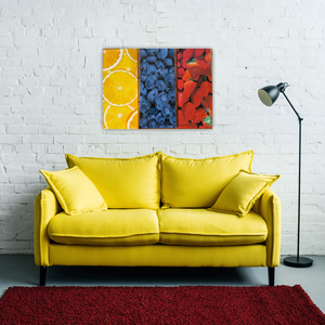 Vibráló Gyümölcsök � Egyedi, kézzel festett 3 részes olajfestmény sorozat - Meska.hu