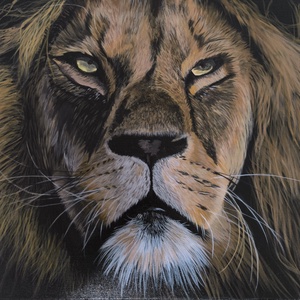 Az Állatok Királya � Egyedi, kézzel festett akril portré - művészet - festmény - akril - Meska.hu