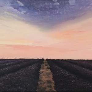 Lila alkonyat kapuja - Eredeti, kézzel készült olajfestmény - művészet - festmény - olajfestmény - Meska.hu