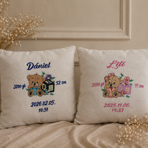 Baba, újszülött emlékőrző párna  , Baba - mama, Babaemlékek, Baba emlékőrző, Hímzés, Varrás, MESKA