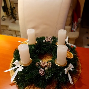 Élő fenyős adventi koszorú - karácsony - adventi díszek - adventi koszorú - Meska.hu