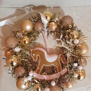 Karácsonyi kopogtató, Karácsony, Adventi díszek, Adventi ajtódísz, Virágkötés, MESKA